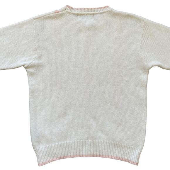 Russ Knit Connection Lambswool Angora Cream Blush Pink Vintage Sweater M - Picture 8 of 8